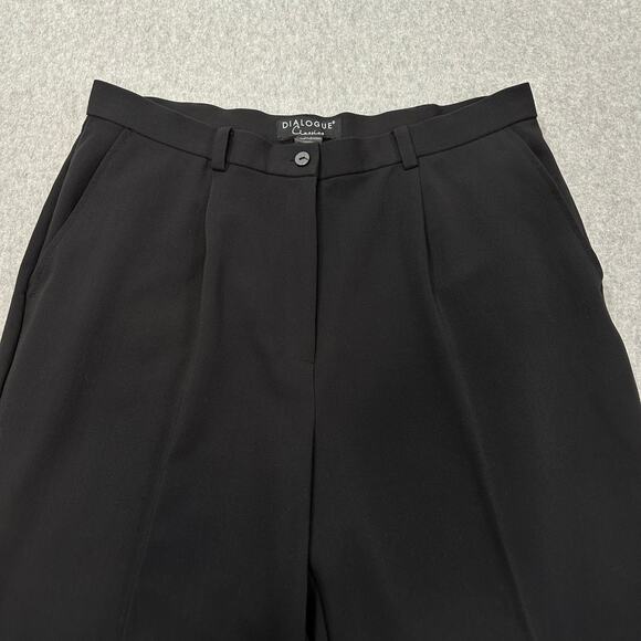 Dialogue Classics Trousers WMNS 18WP Pleated Wide-Leg High Rise Wool Blend Black - Picture 4 of 11